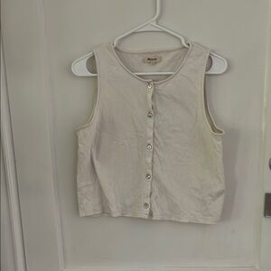 Écru Button-Up Tank Top